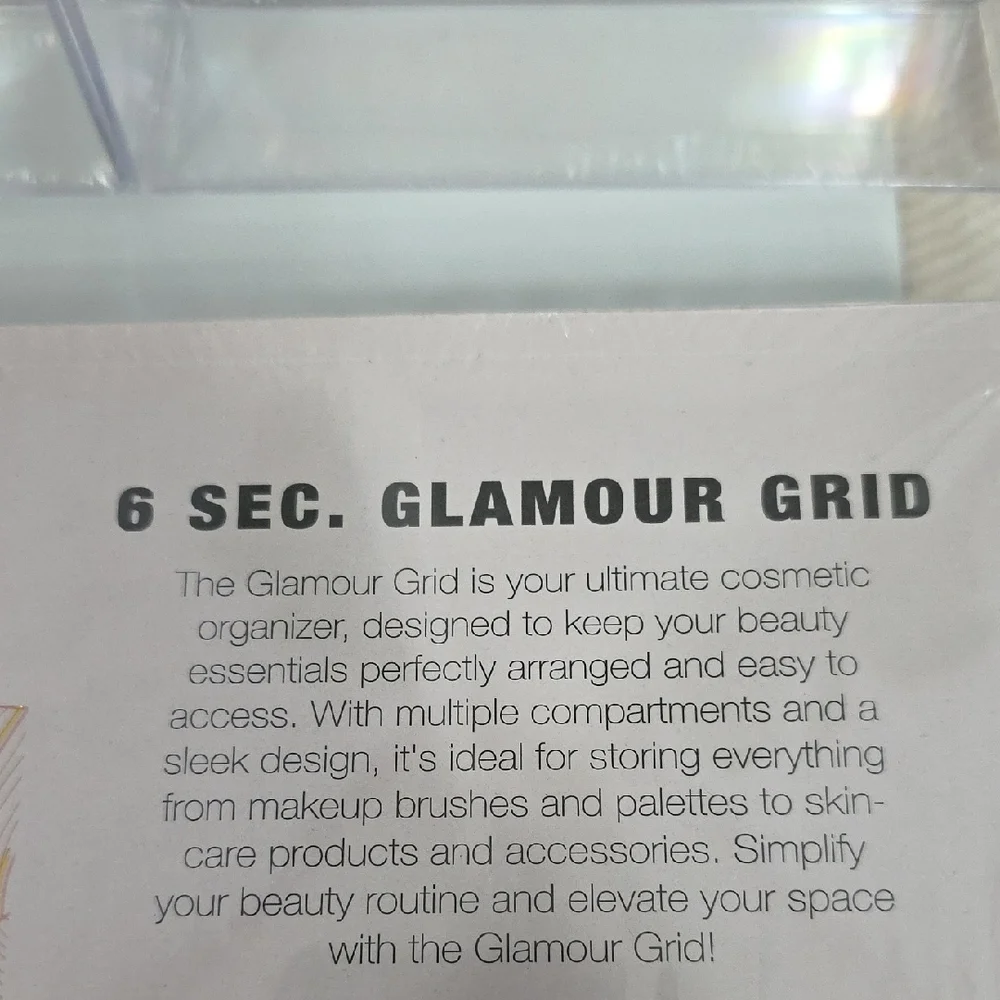 Nolee and Co. 6 Piece Glamour Grid Clear Acrylic Organizer - New Set of 2